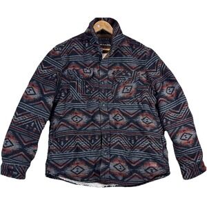 Jachs New York Jacket Shacket Mens Large Aztec Wool Blend Sherpa Lined Outdoor